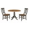 International Concepts Round Round 42 in. Dual Drop Leaf Dining Table with 2 Panel Back Chairs in Hickory/Washed Coal K45-42DPT-C110-2 - alternate 1